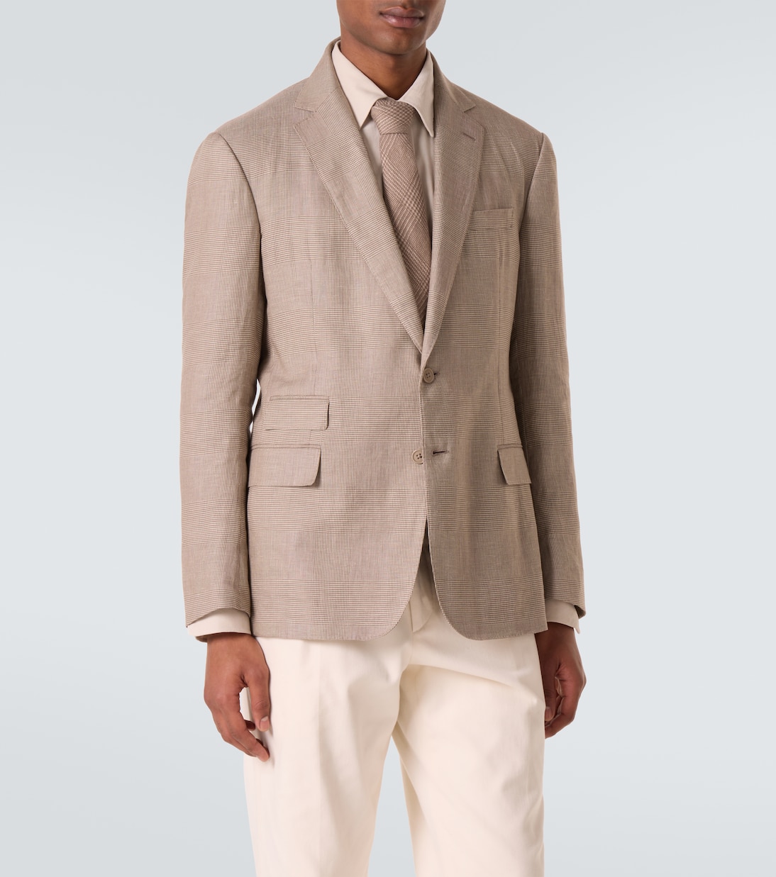 Blazer en lin et soie à carreaux | Ralph Lauren Purple Label