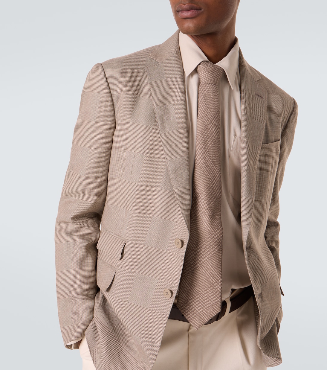 Blazer en lin et soie à carreaux | Ralph Lauren Purple Label