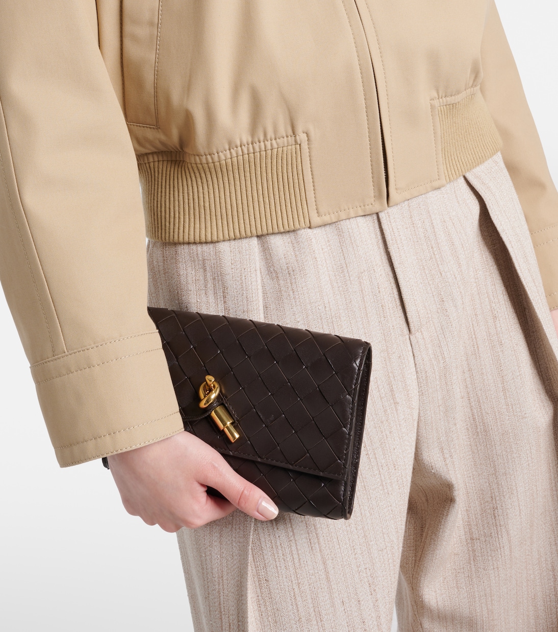 Andiamo Intrecciato leather pouch | Bottega Veneta