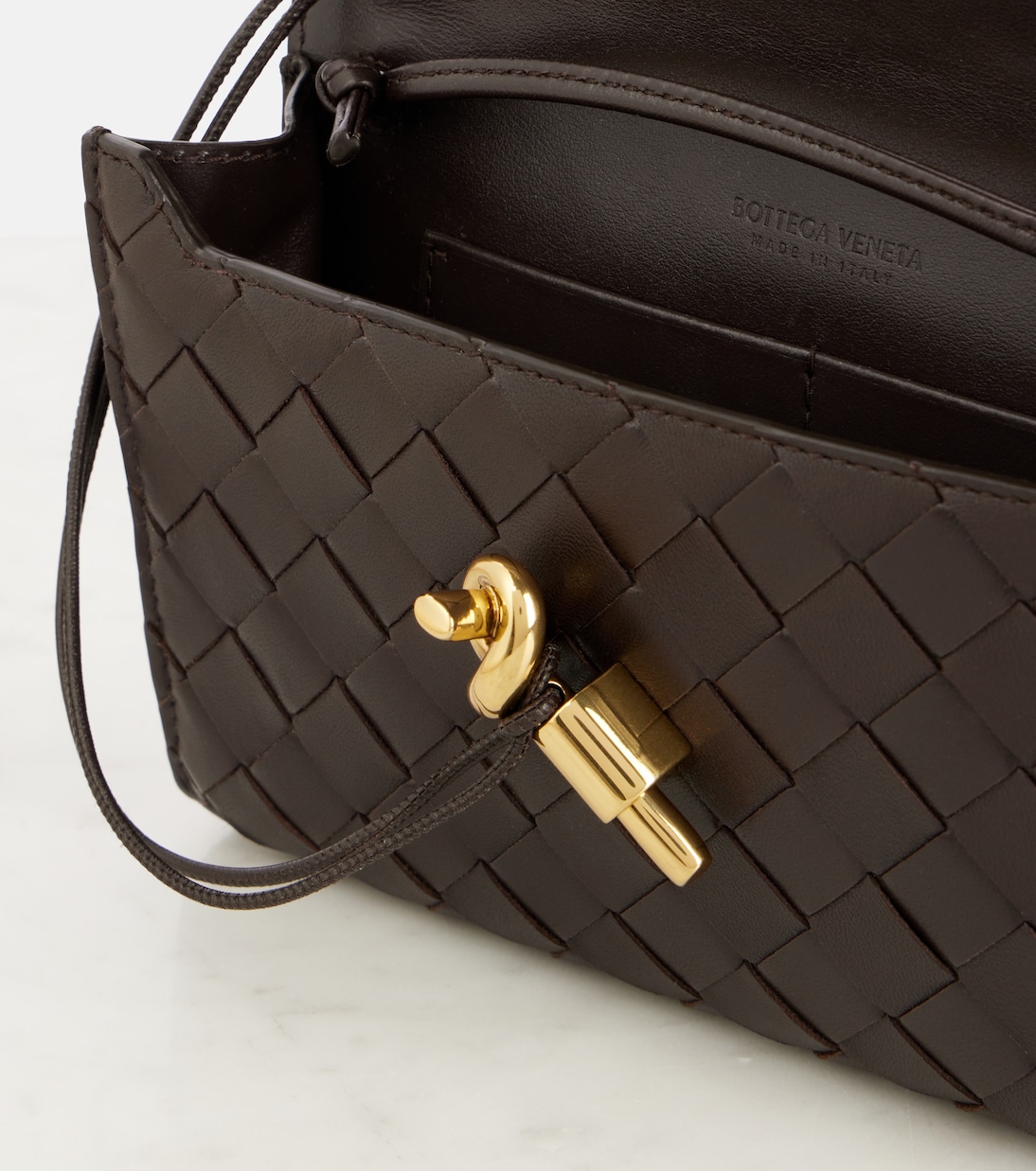 Andiamo Intrecciato leather pouch | Bottega Veneta