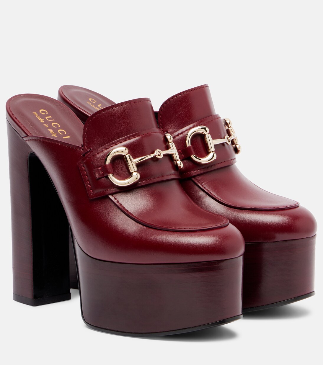 Horsebit 1955 leather platform mules | Gucci