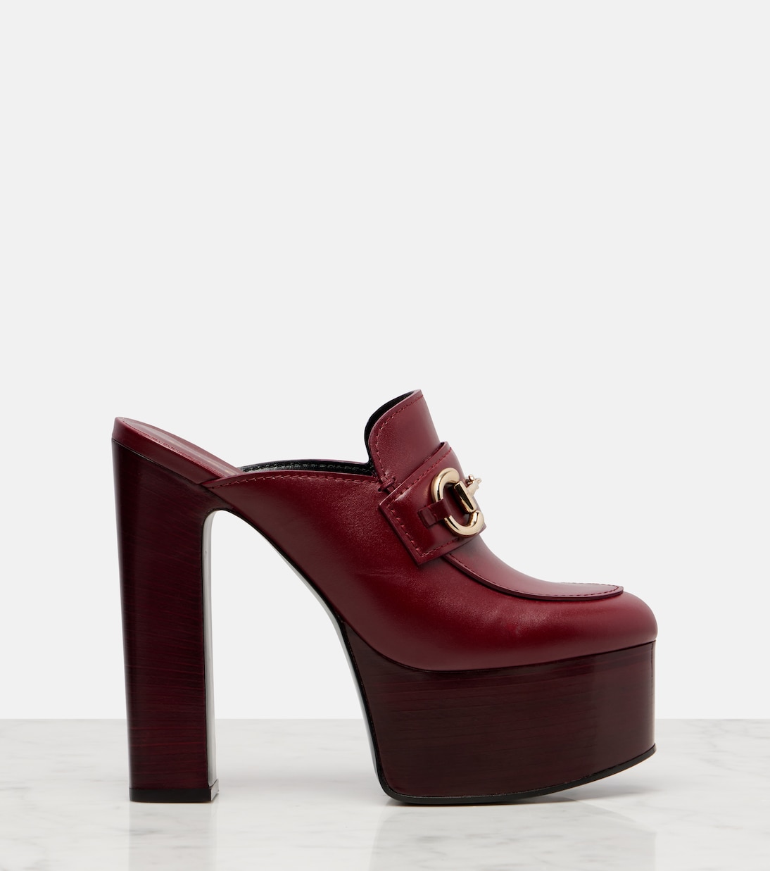 Horsebit 1955 leather platform mules | Gucci