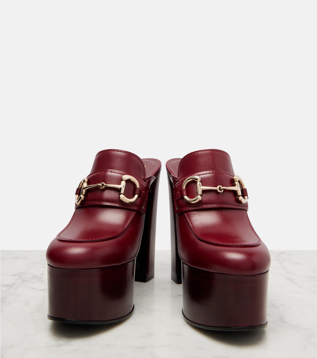 Horsebit 1955 leather platform mules | Gucci