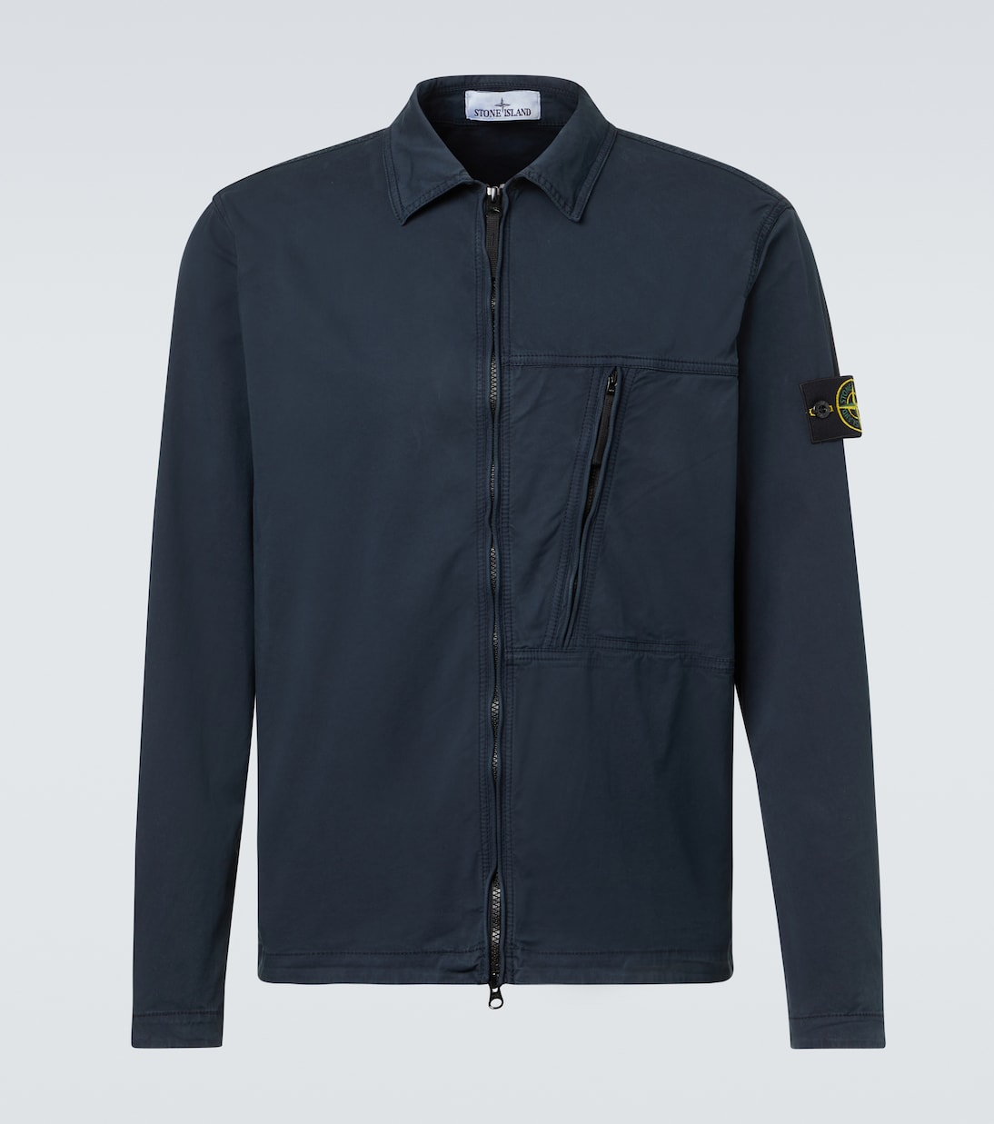 Cotton-blend twill zip-up overshirt | Stone Island