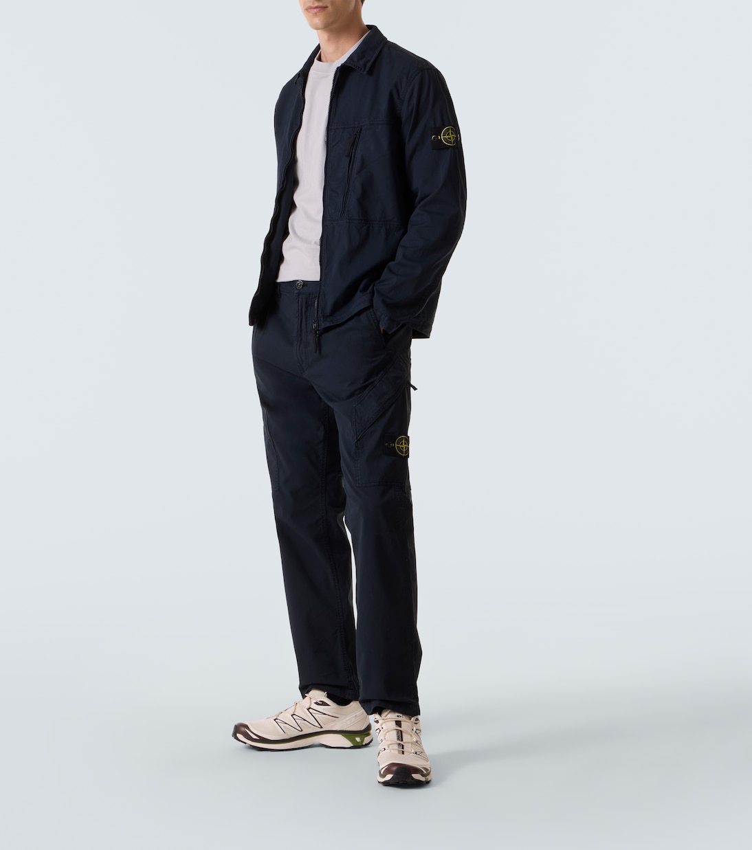 Cotton-blend twill zip-up overshirt | Stone Island