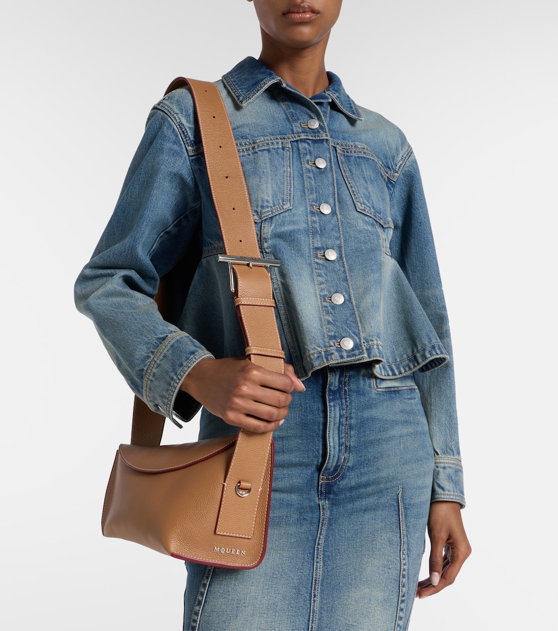 Schultertasche T-Bar aus Leder | McQueen