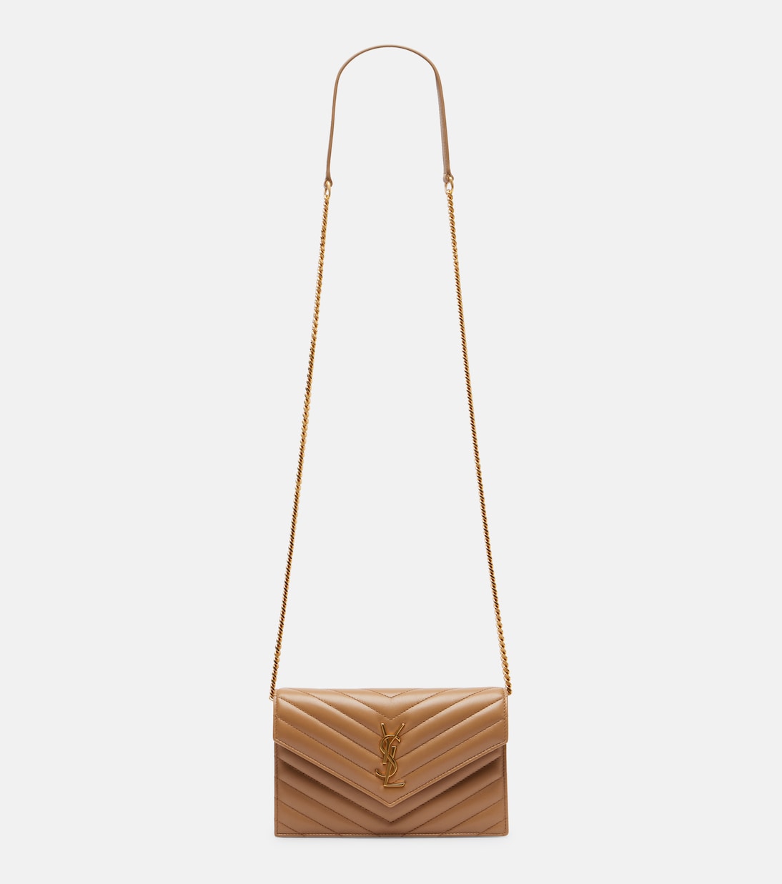 Cassandre Envelope matelassé leather wallet on chain | Saint Laurent