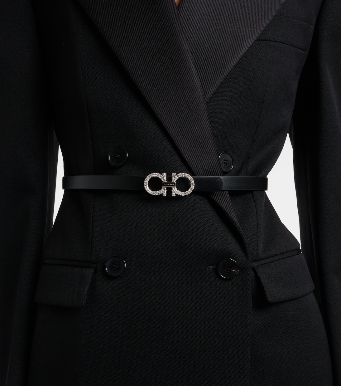 Gancini metallic leather belt | Ferragamo