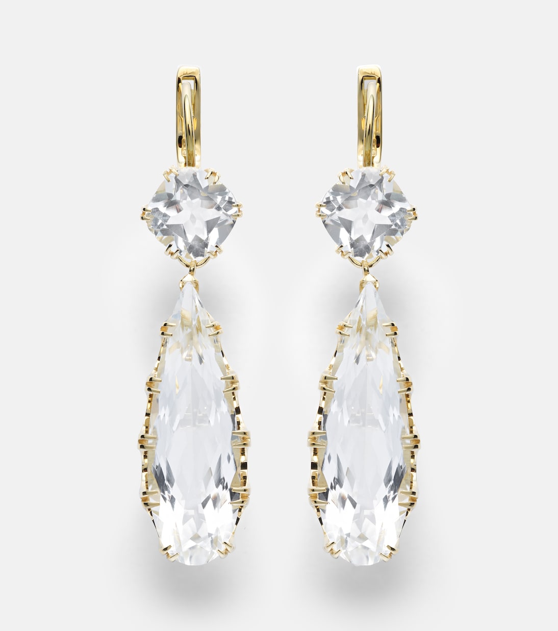 Boucles d'oreilles en or 18 ct et topaze blanche | Ileana Makri