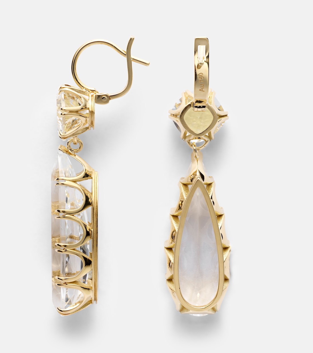 Boucles d'oreilles en or 18 ct et topaze blanche | Ileana Makri