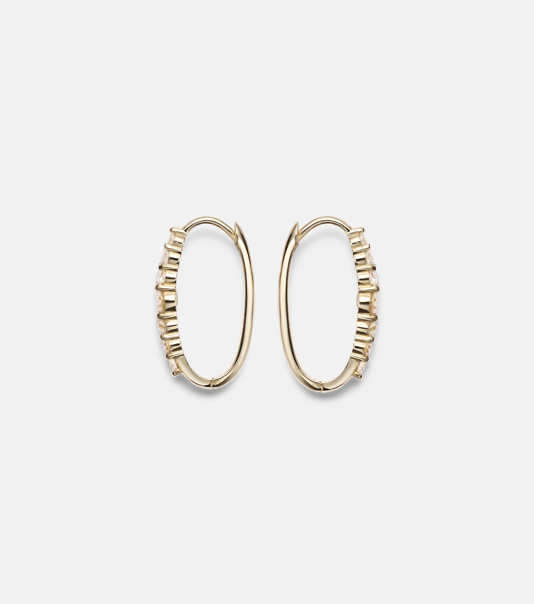 Rivulet Large 14kt gold hoop earrings with diamonds | Ileana Makri