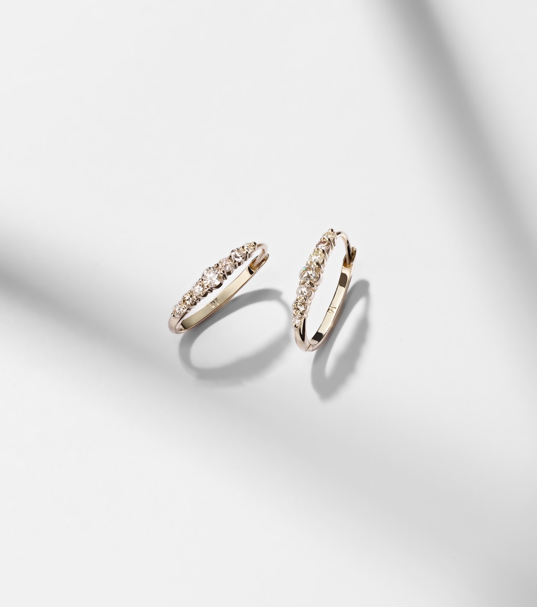 Rivulet Large 14kt gold hoop earrings with diamonds | Ileana Makri