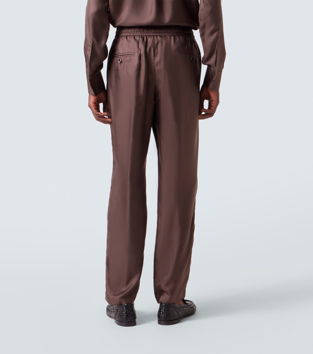 Pantalones tapered de sarga de seda  | Dolce&Gabbana