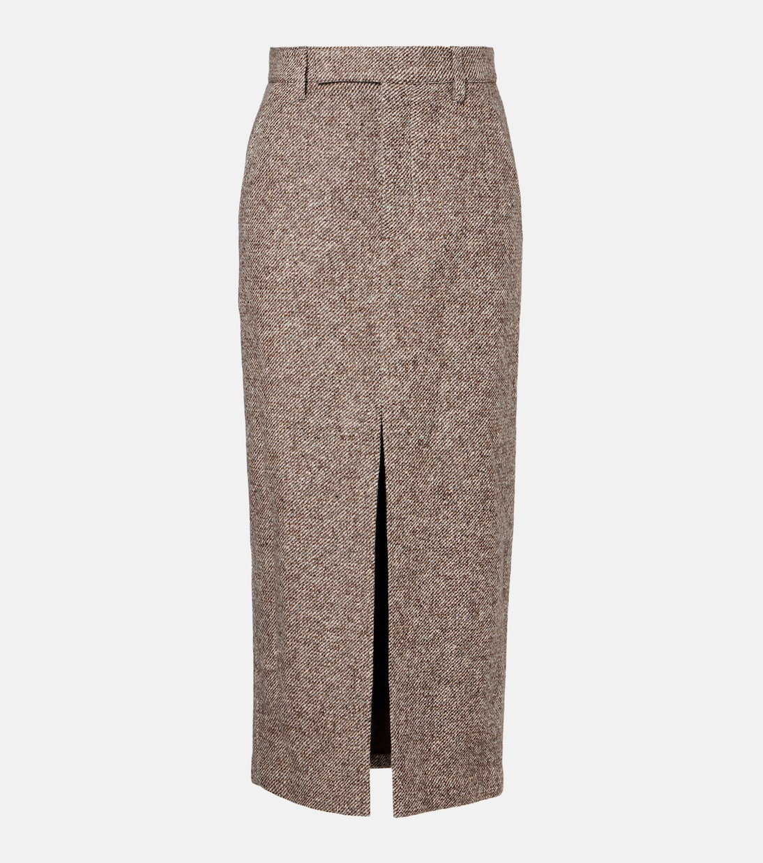 Wool and silk-blend midi skirt | Brunello Cucinelli