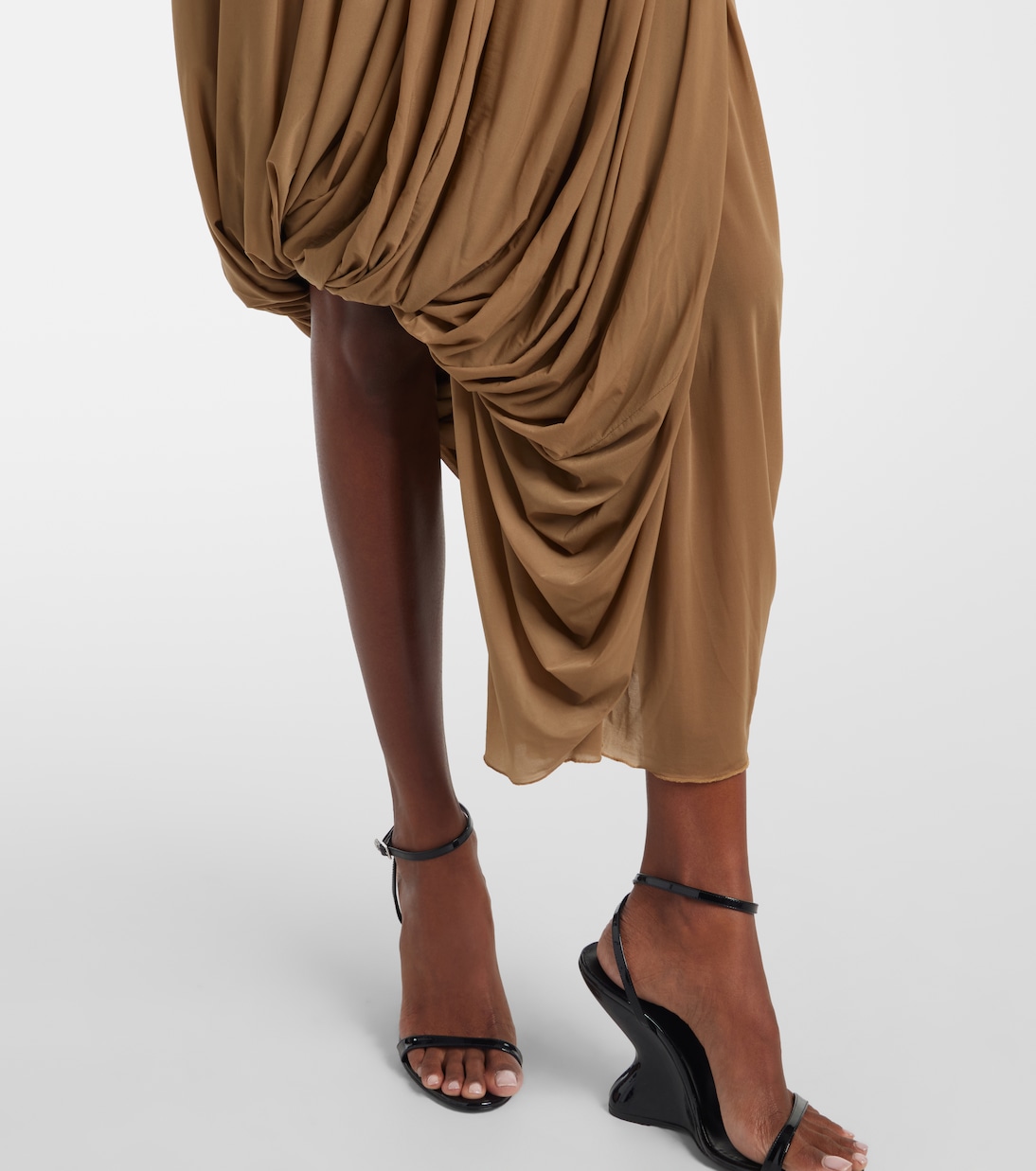 Draped halterneck sheer midi dress | Magda Butrym