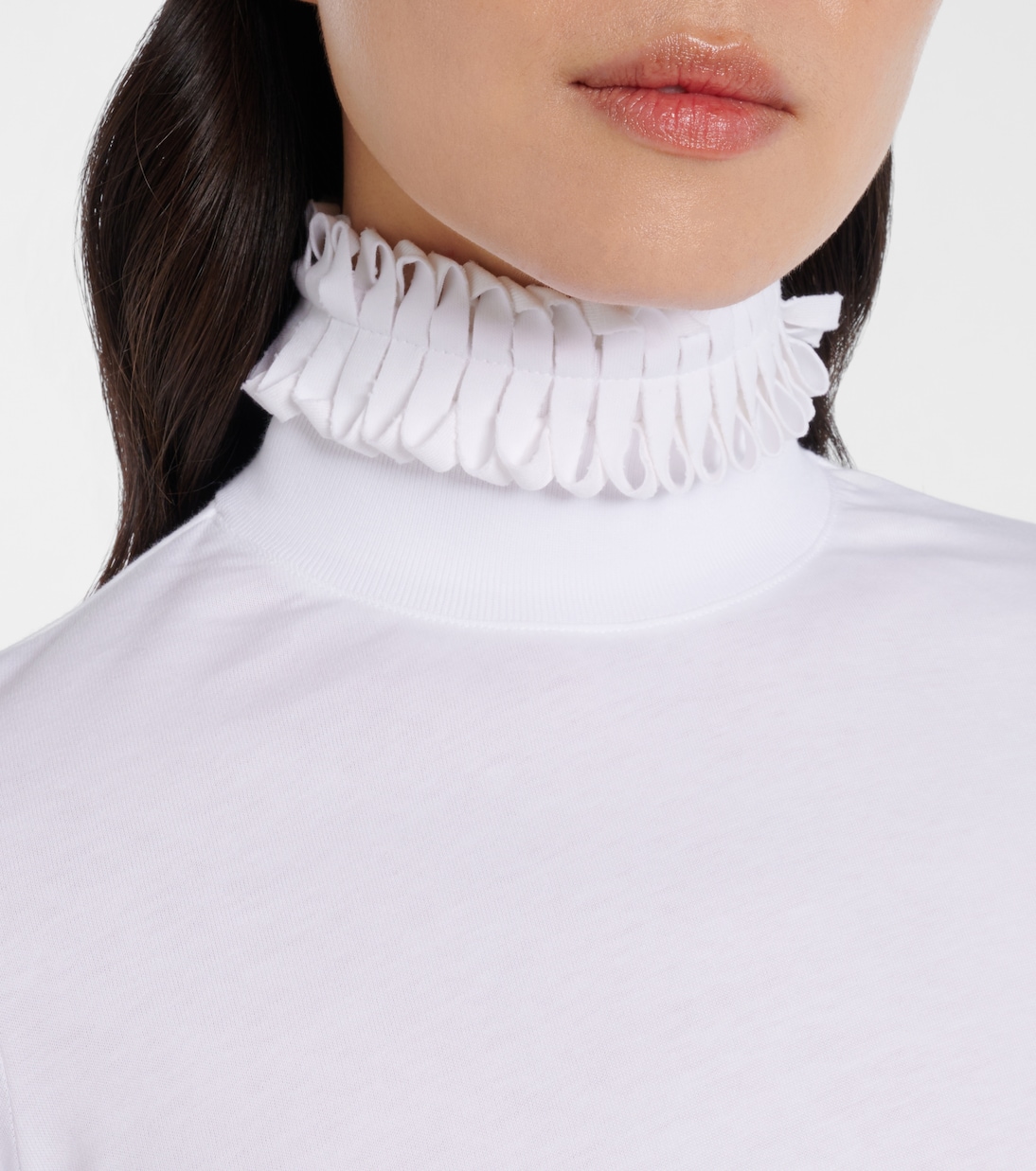 Cropped turtleneck cotton jersey top | Alaïa
