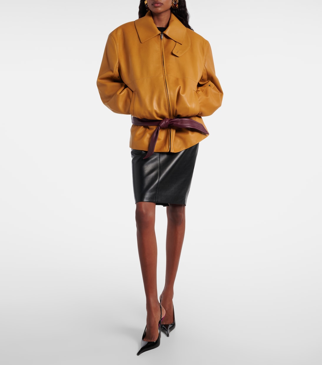 Belted leather jacket | Saint Laurent