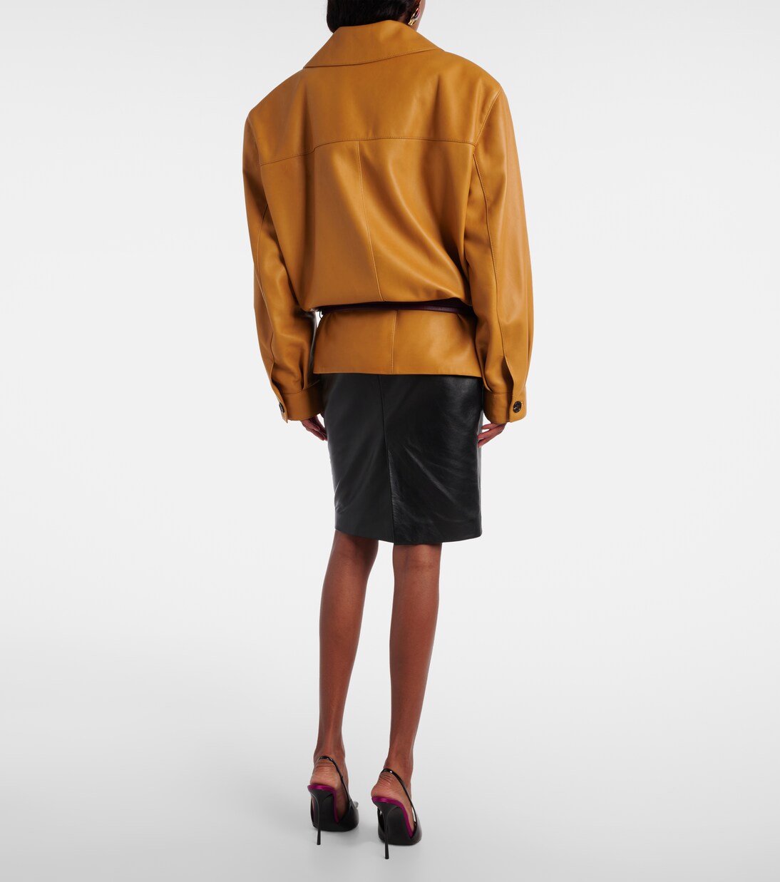 Belted leather jacket | Saint Laurent