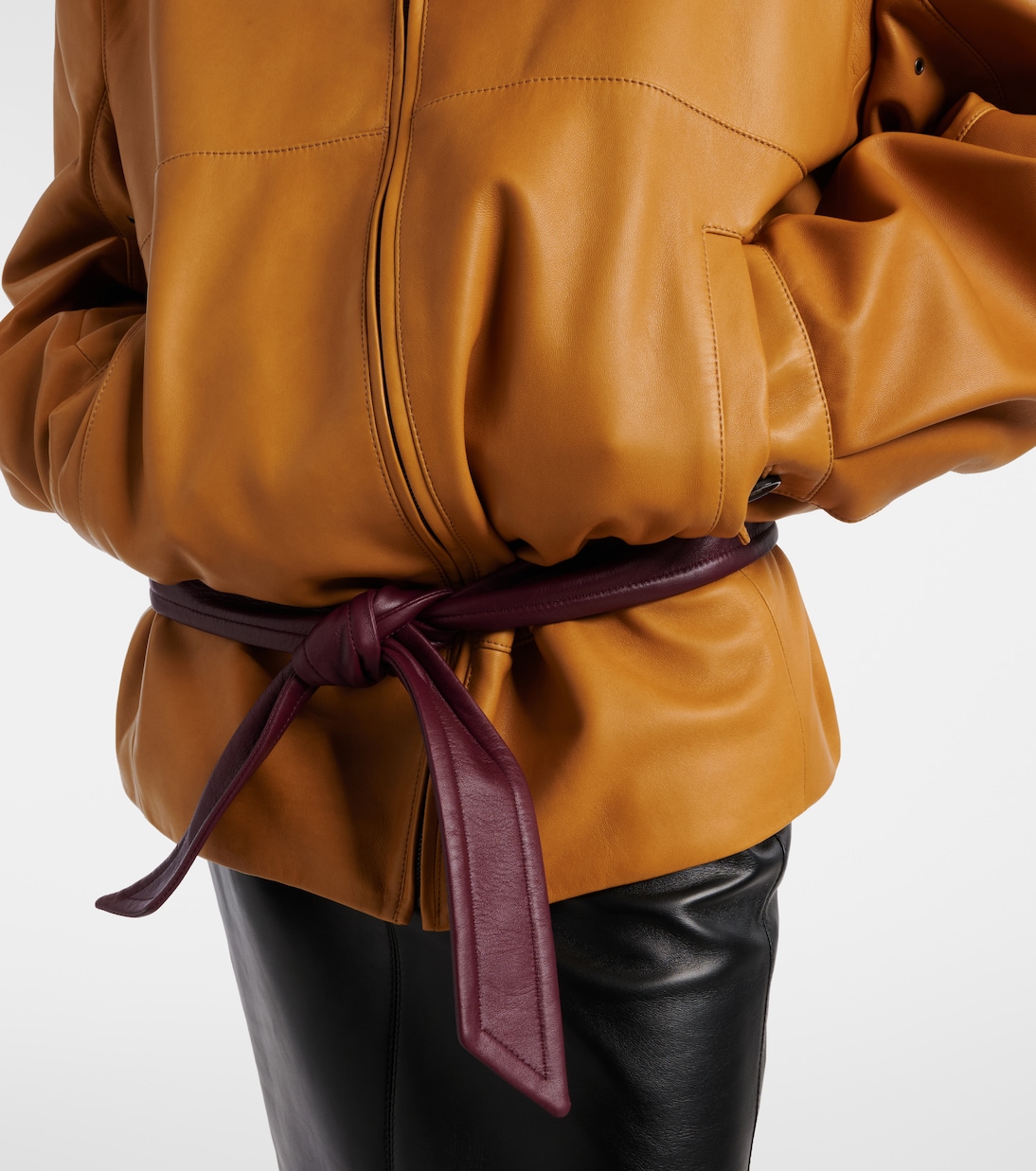 Belted leather jacket | Saint Laurent