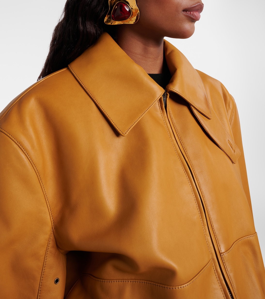 Belted leather jacket | Saint Laurent
