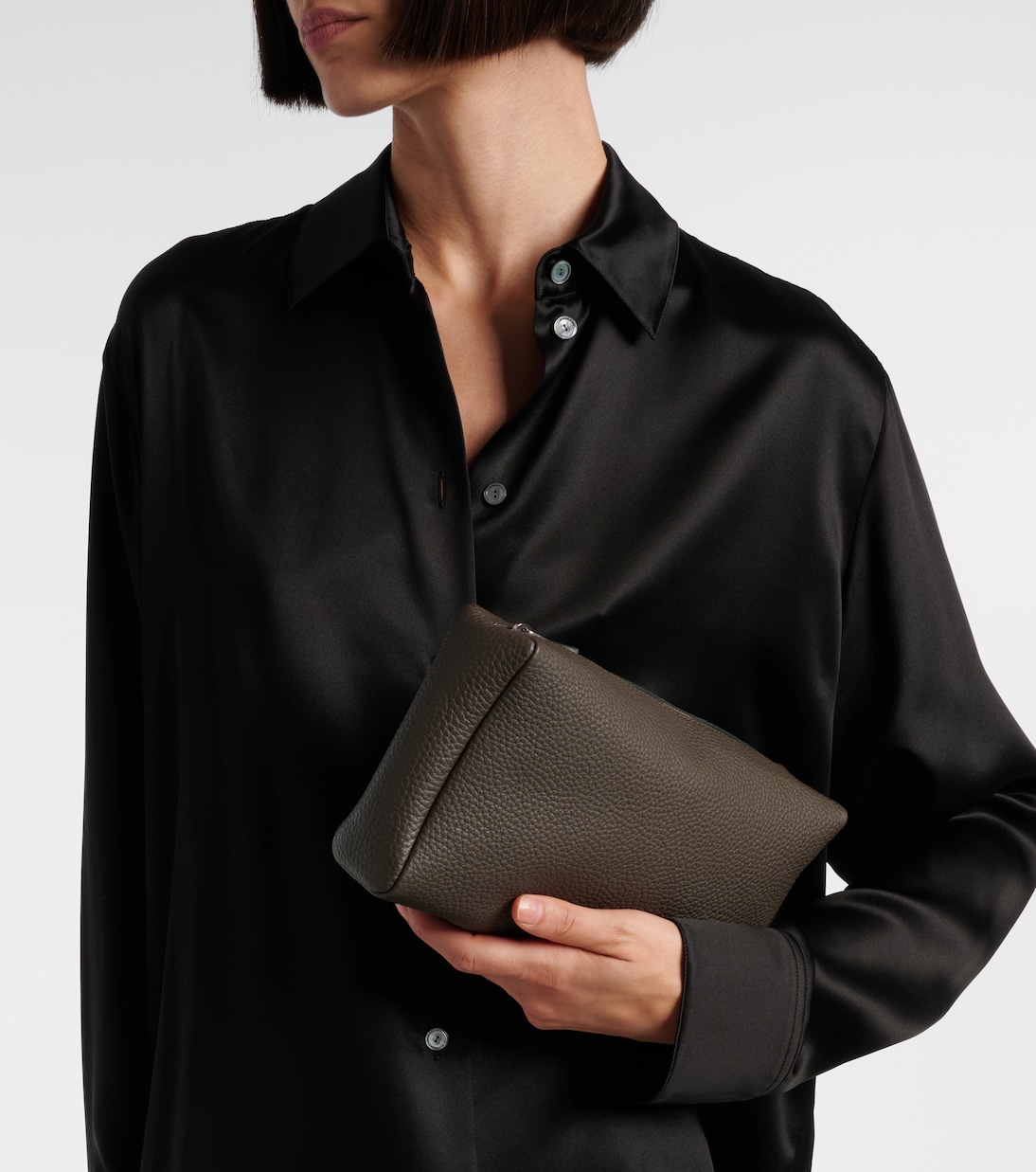 Clutch Squared Compact de piel | The Row
