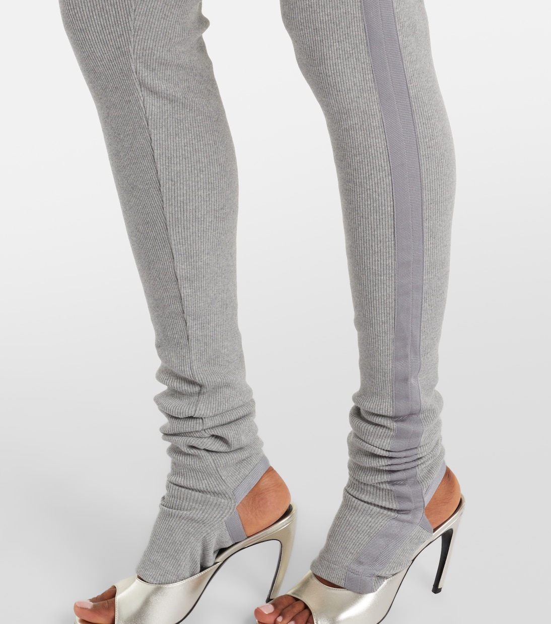High-rise cotton jersey stirrup leggings | The Attico