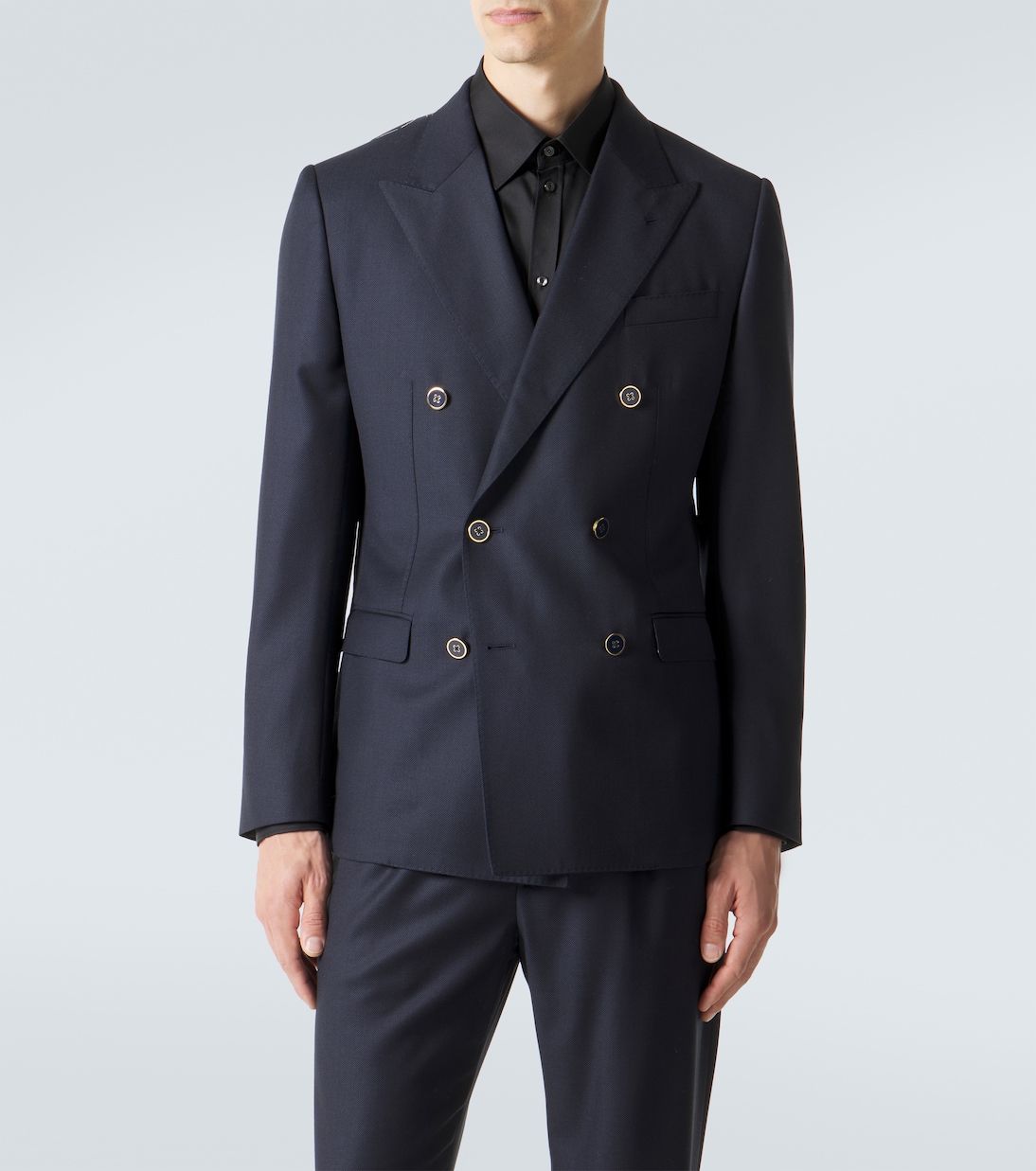 جاكيت بليزر من الصوف الخام بصفين من الأزرار | Dolce&Gabbana