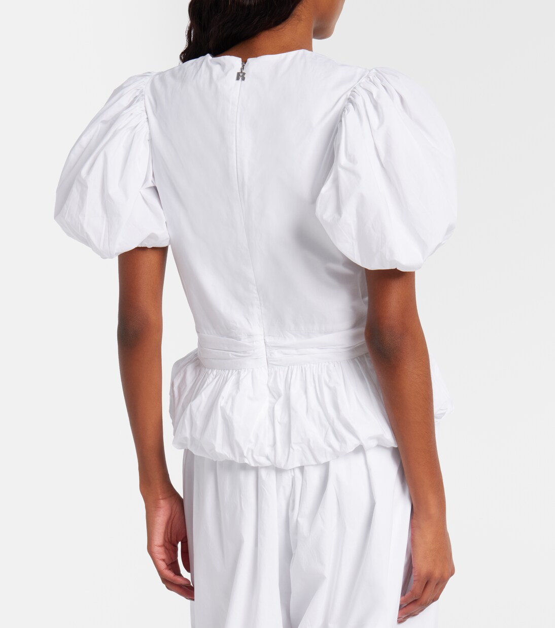 Alix peplum cotton poplin top | Rotate