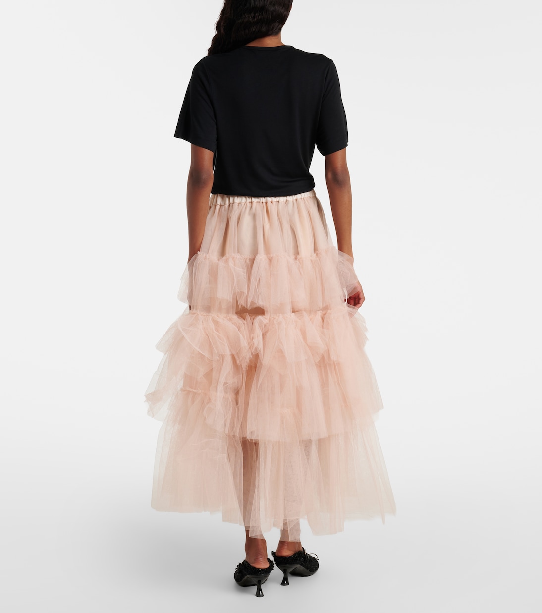 Ruffled tulle midi skirt | Simone Rocha