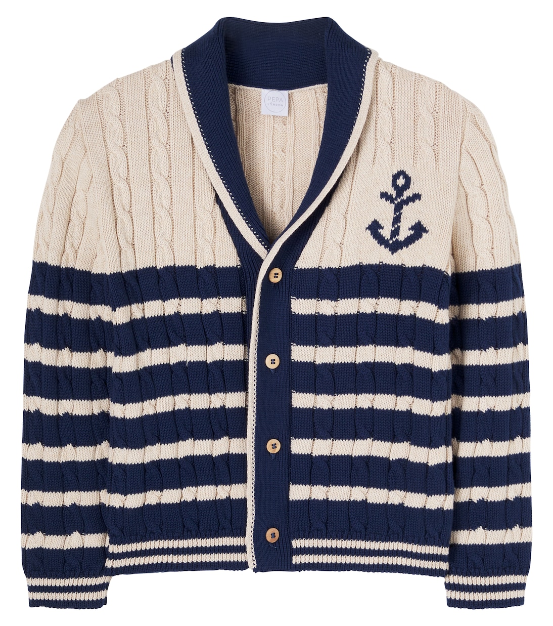 Cardigan rayé en coton | Pepa London