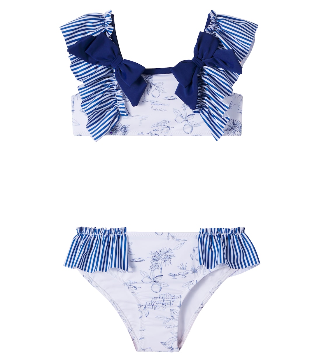 Bow-detail printed bikini | Patachou