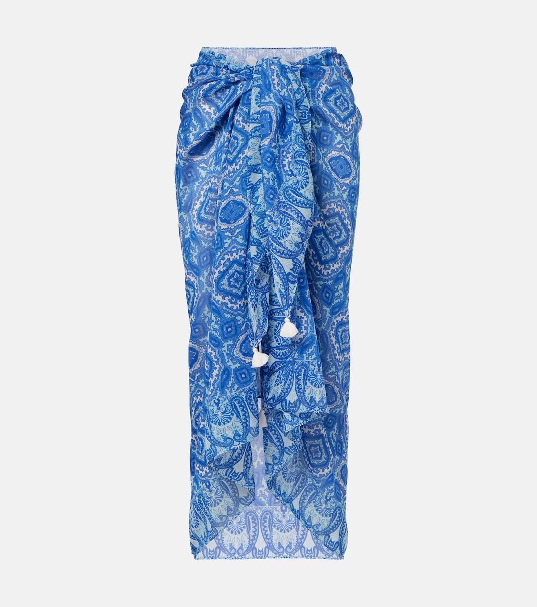 Mykonos printed cotton and silk beach cover-up | Heidi Klein