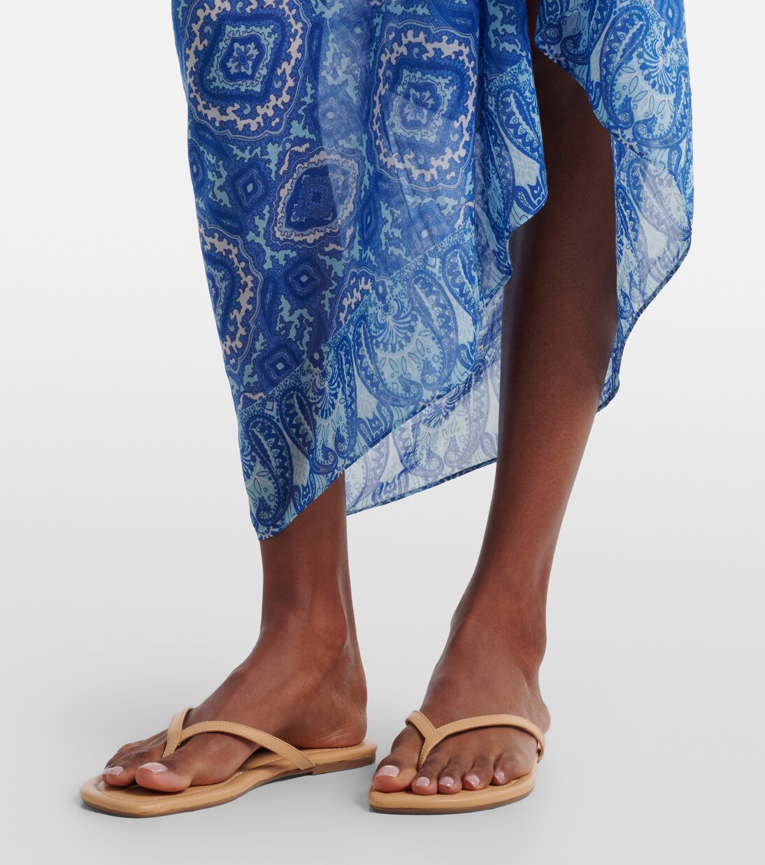 Mykonos printed cotton and silk beach cover-up | Heidi Klein