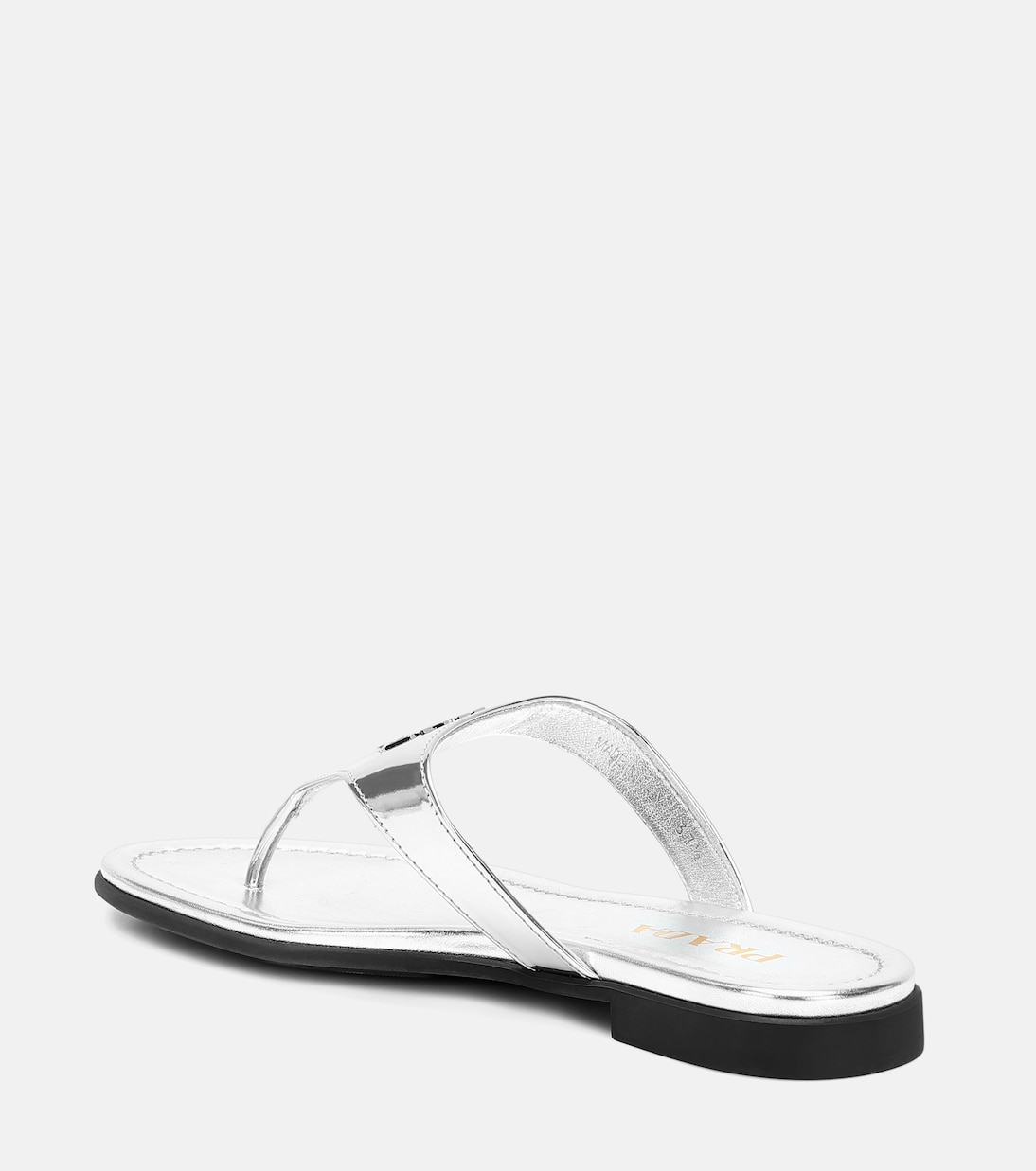 Sandali infradito in pelle metallizzata | Prada