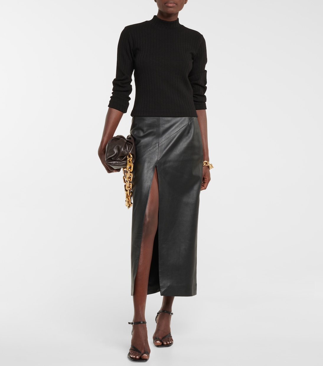 Ribbed-knit mockneck sweater | Vince