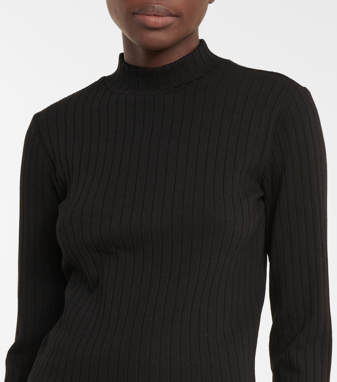 Ribbed-knit mockneck sweater | Vince