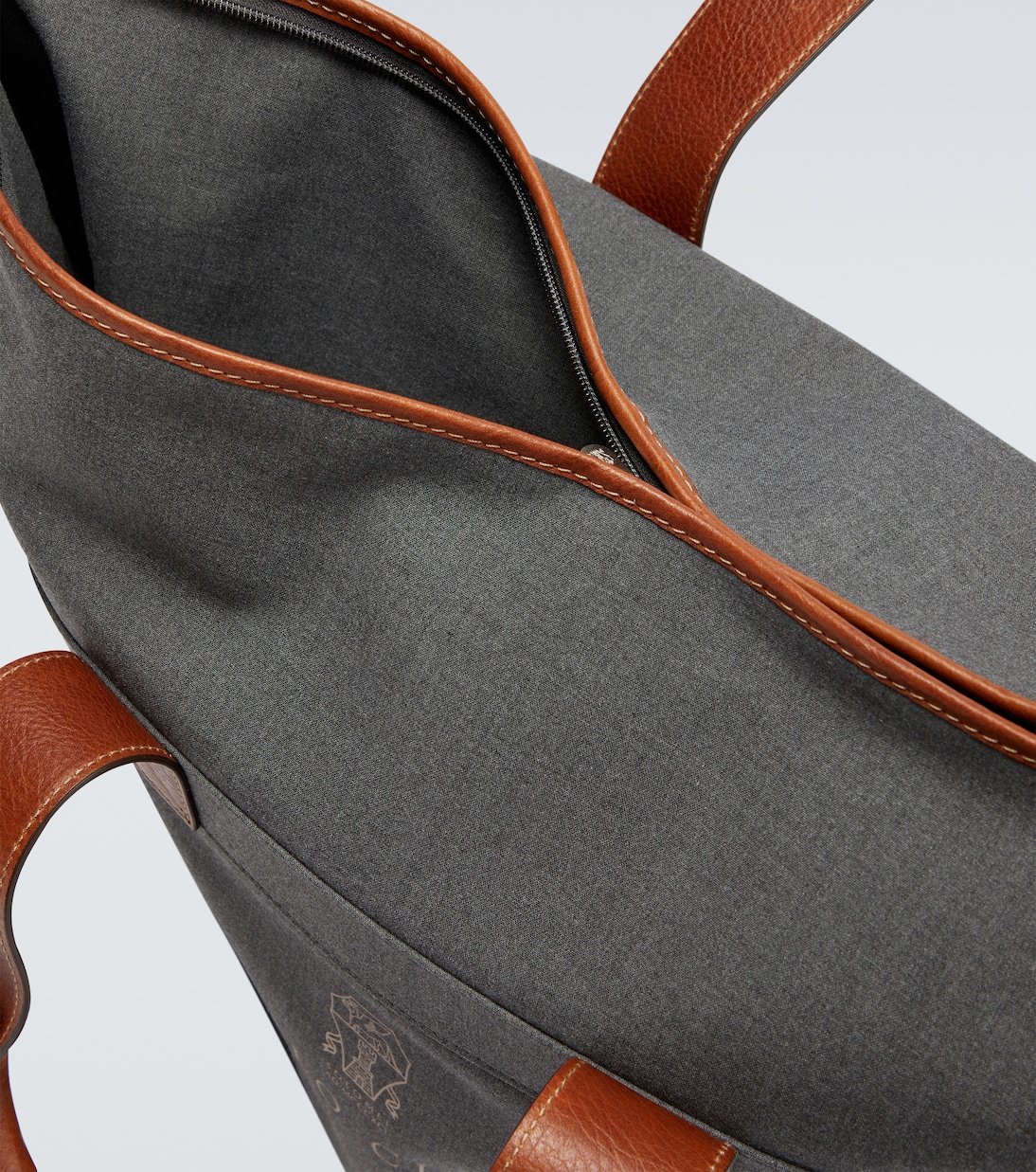 Kleidersack aus Canvas mit Leder | Brunello Cucinelli