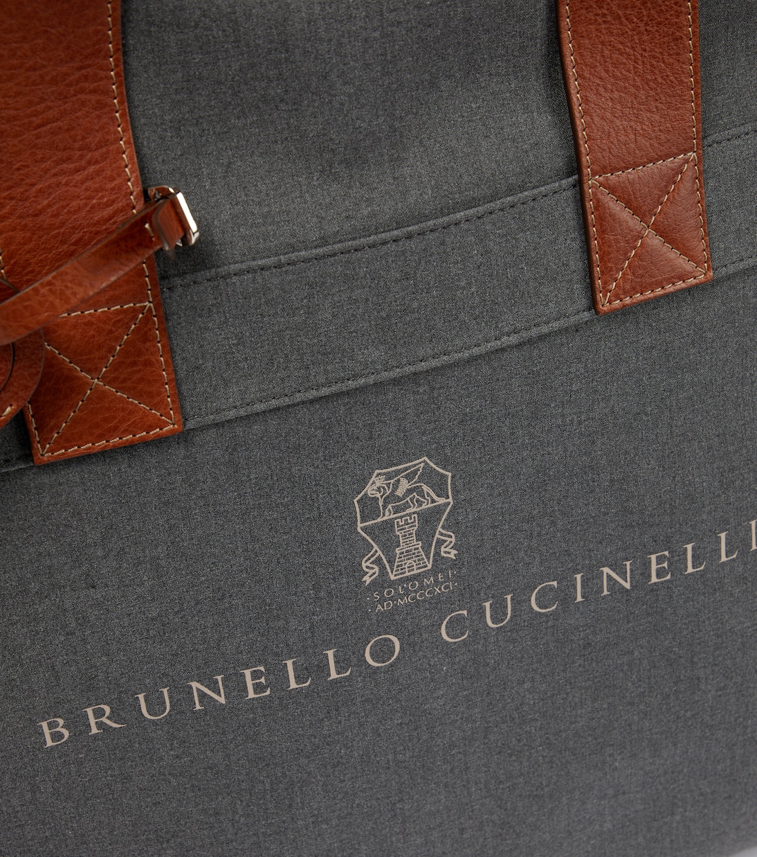 Kleidersack aus Canvas mit Leder | Brunello Cucinelli