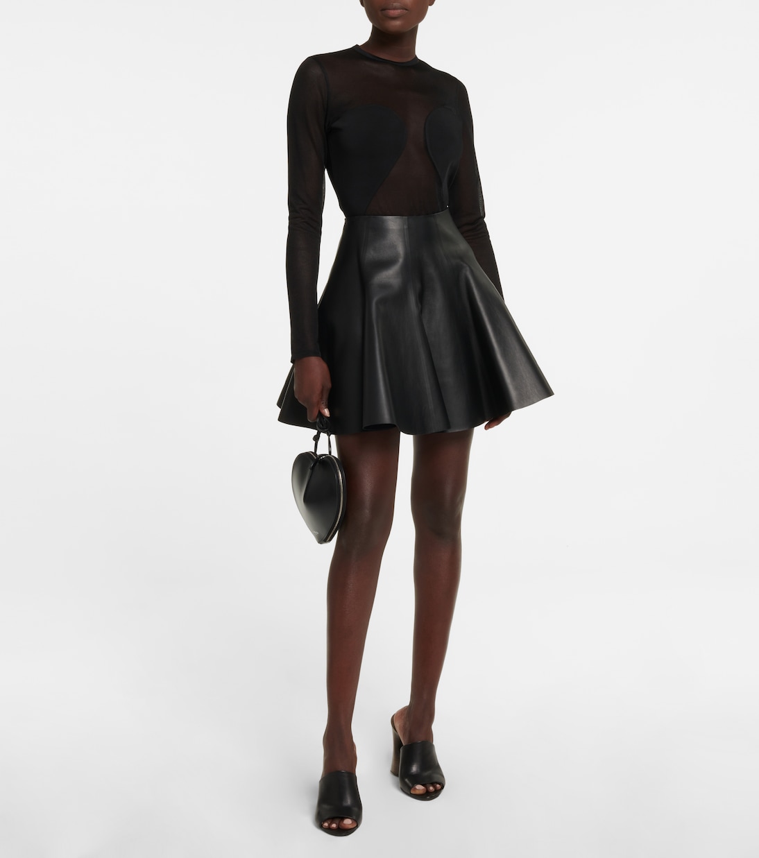 Mini-jupe en cuir | Alaïa
