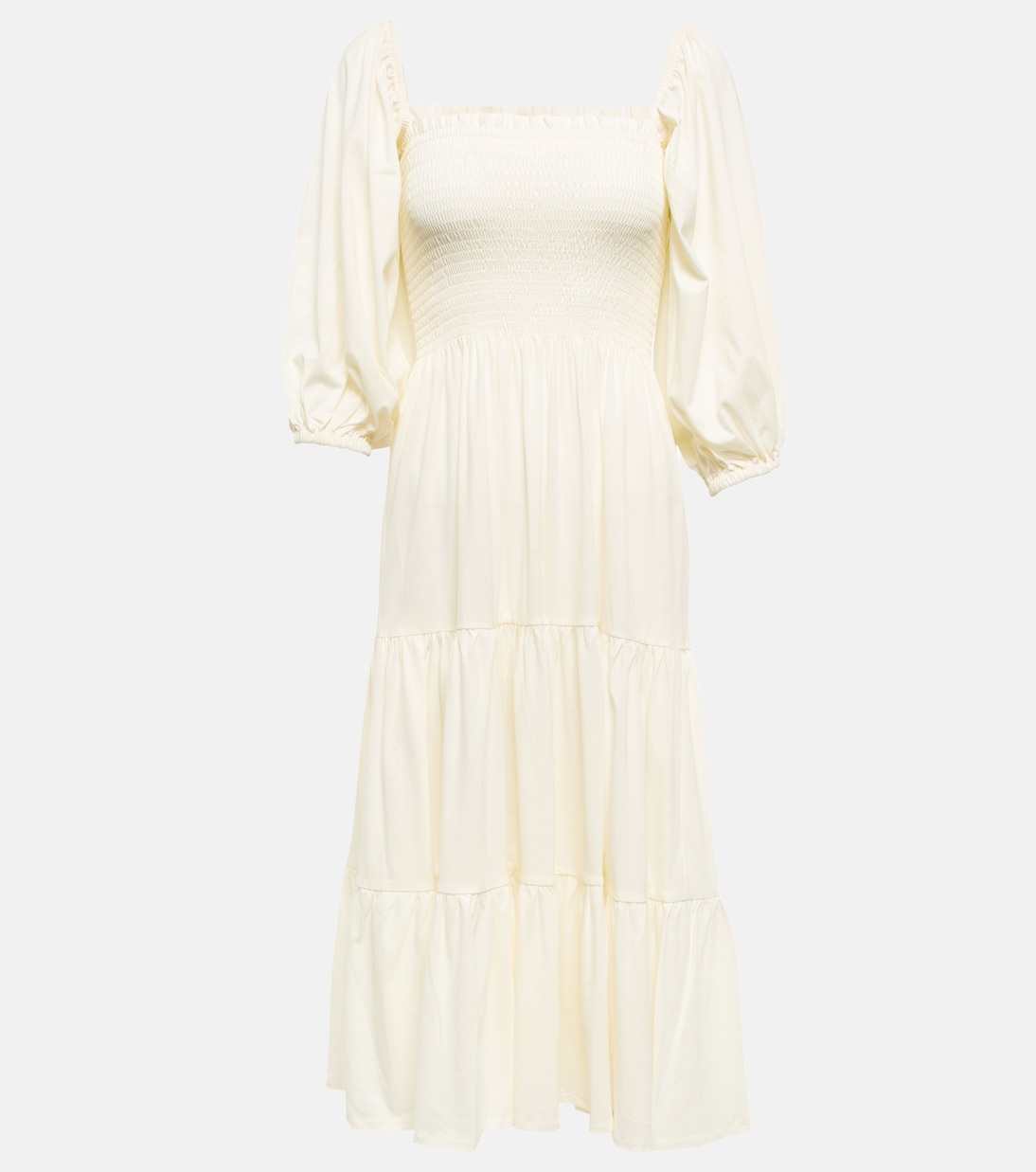 Abito midi in misto cotone con balze | Polo Ralph Lauren