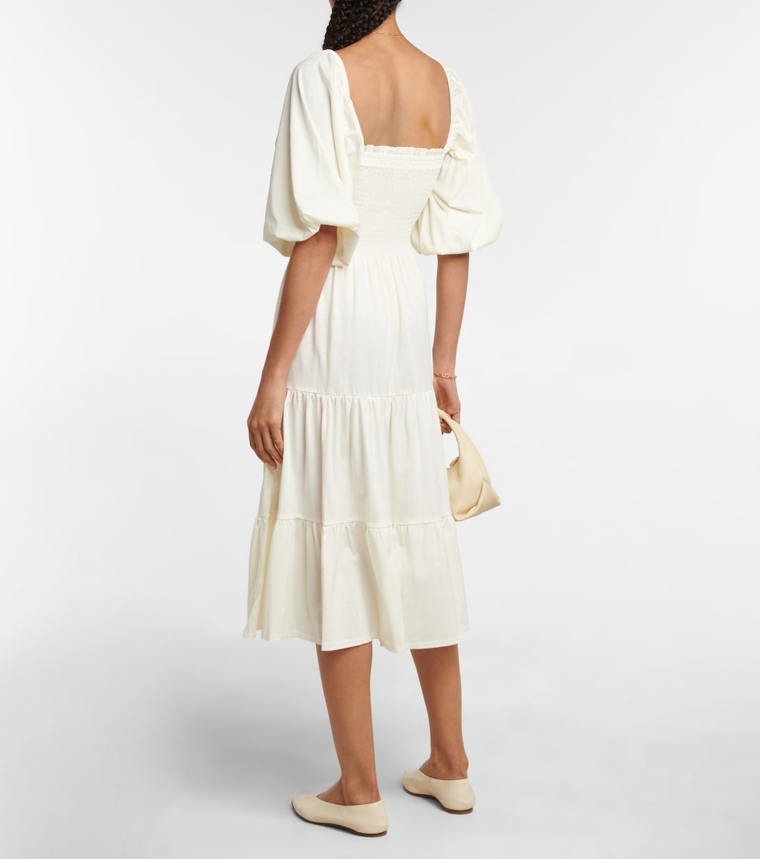 Abito midi in misto cotone con balze | Polo Ralph Lauren