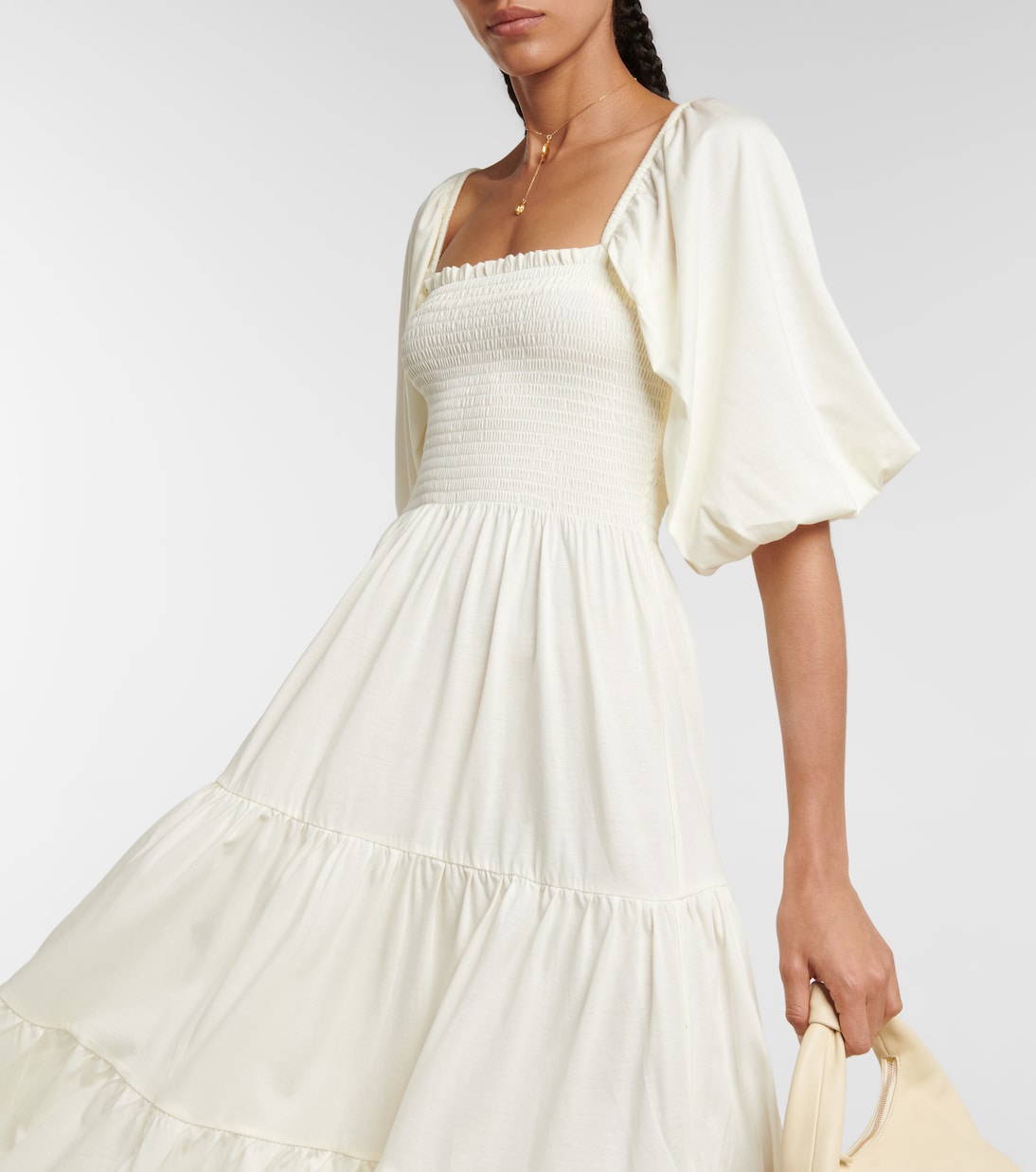 Abito midi in misto cotone con balze | Polo Ralph Lauren