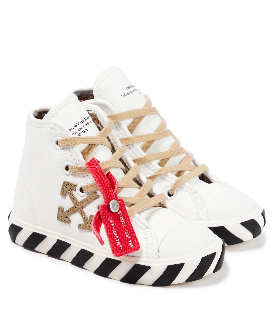 Low Vulcanized shearling-lined sneakers | Off-White Kids