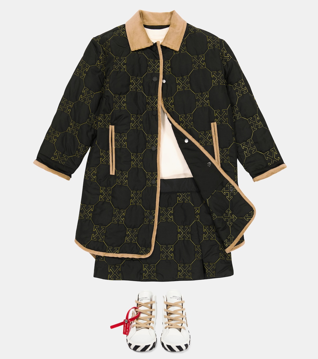 Low Vulcanized shearling-lined sneakers | Off-White Kids