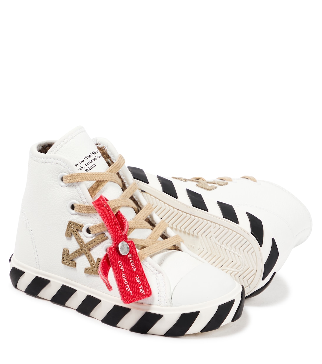 Low Vulcanized shearling-lined sneakers | Off-White Kids