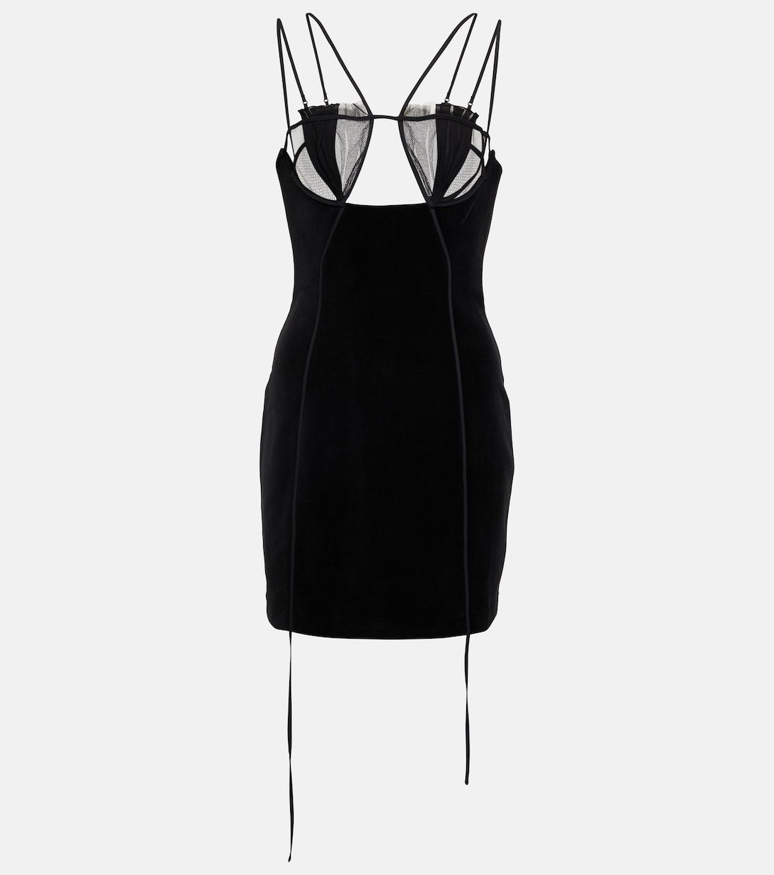 Cutout velvet and mesh minidress | Nensi Dojaka