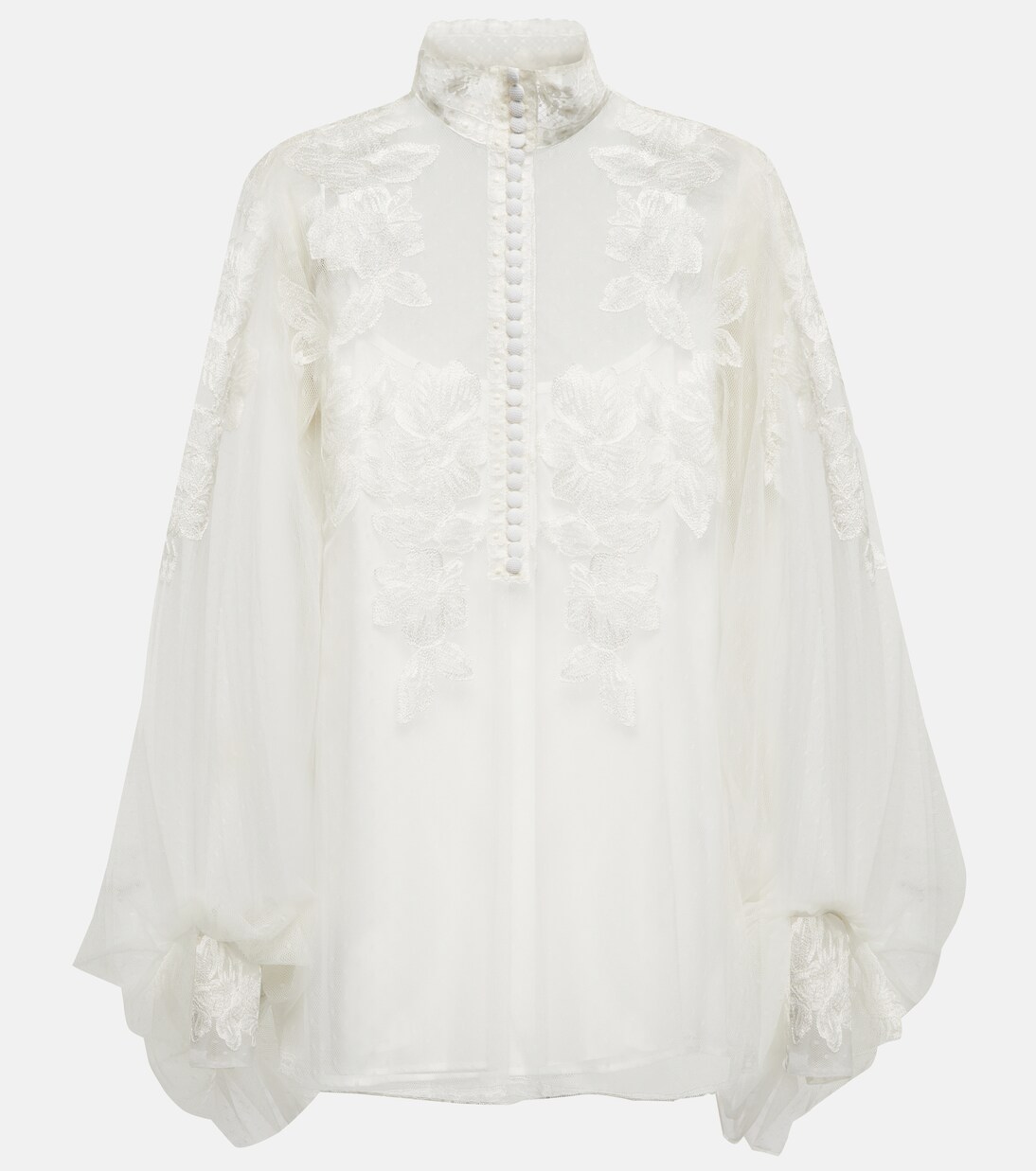 Camisa de novia Georgia de tul con lunares | Costarellos