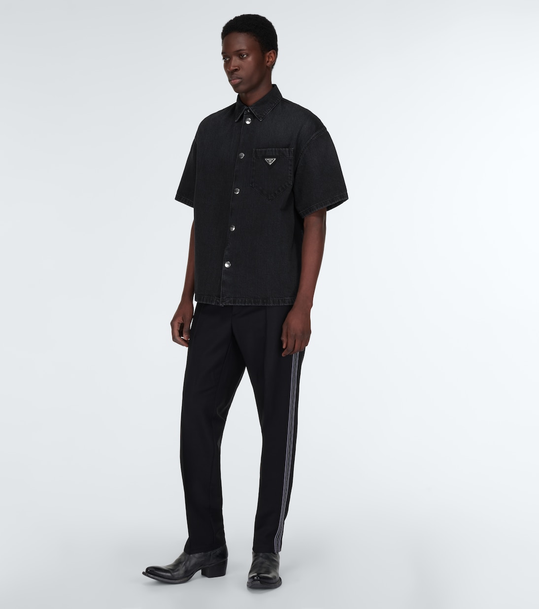Logo牛仔衬衫 | Prada