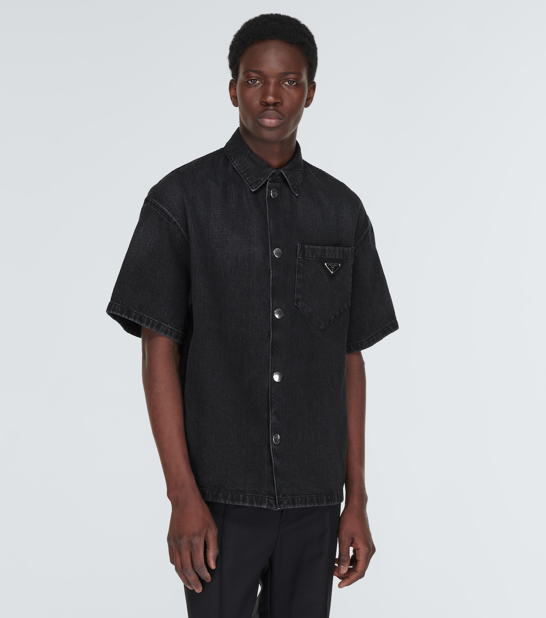 Logo牛仔衬衫 | Prada