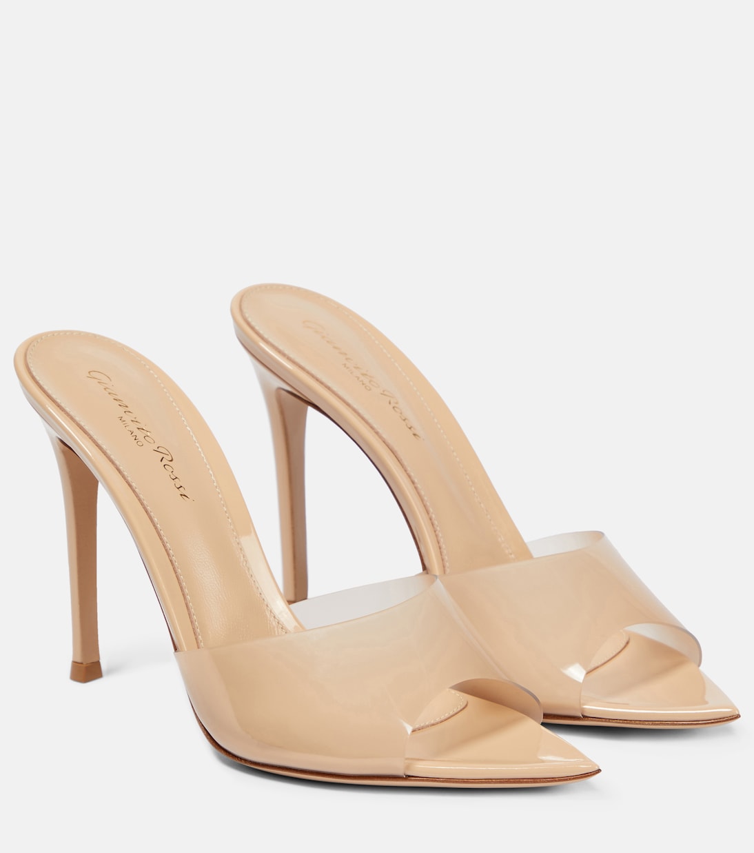 Elle 105 TPU and patent leather mules | Gianvito Rossi